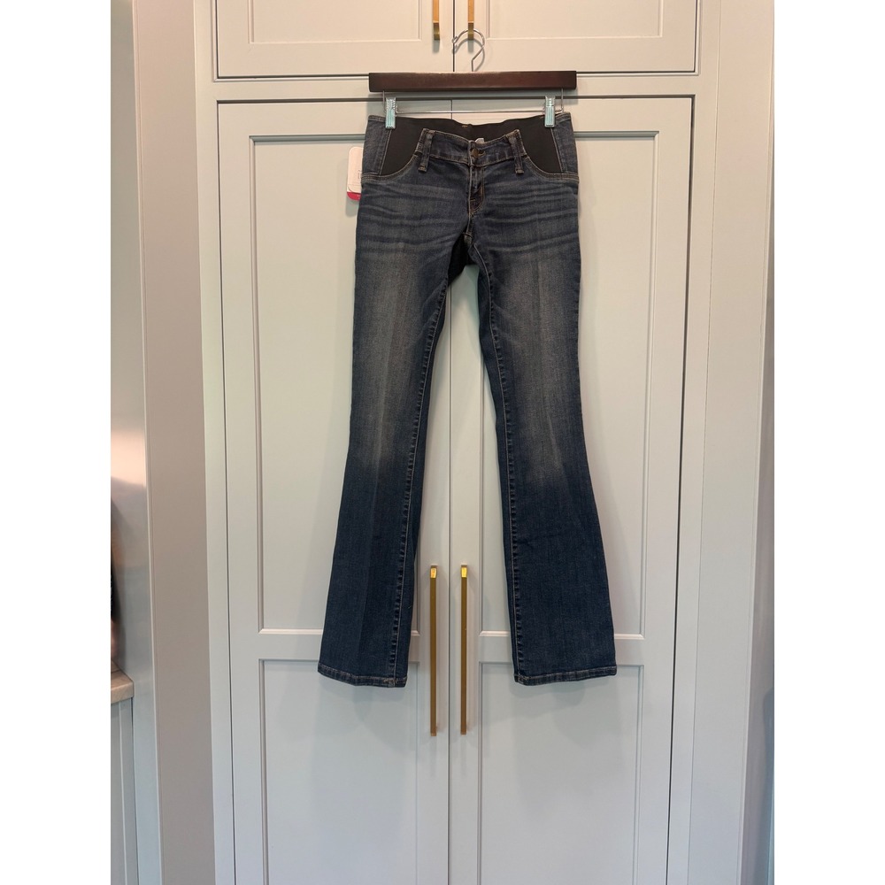 Isabel Maternity by Ingrid & Isabel Skinny Bootcut Jeans Dark Wash Side Panel 00